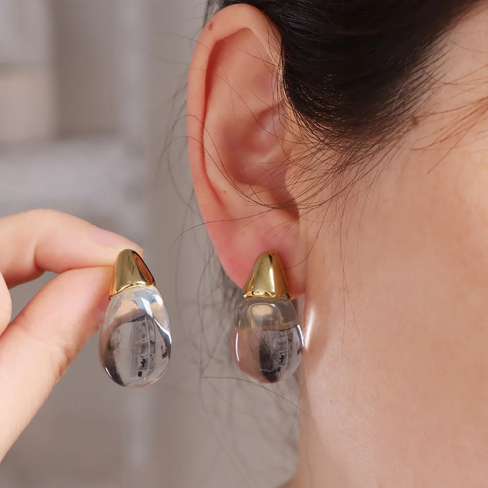 925 Silver Needle Korean Fashion Red Water Drop Earrings For Women Jewelry 2026 Trending  Stainless Steel Stud Earrings A229