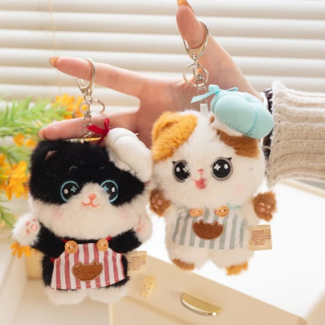 

Chef Cat Plush Toys 13cm Cute Cats Keychain Stuffed Doll Backpack Pendant Decor Toys Creative Gifts Birthday Surprise Gifts