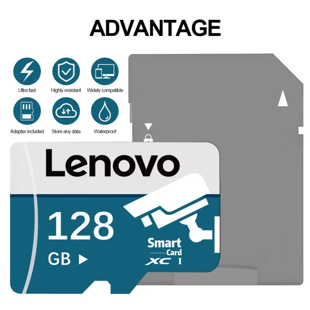 Компактная SD-карта Lenovo на 1 ТБ, 512 ГБ, 256 ГБ, A2 U3, Micro TF, SD-карта на 128 ГБ, высокоскоростная TF-карта для Nintendo Switch Ps5