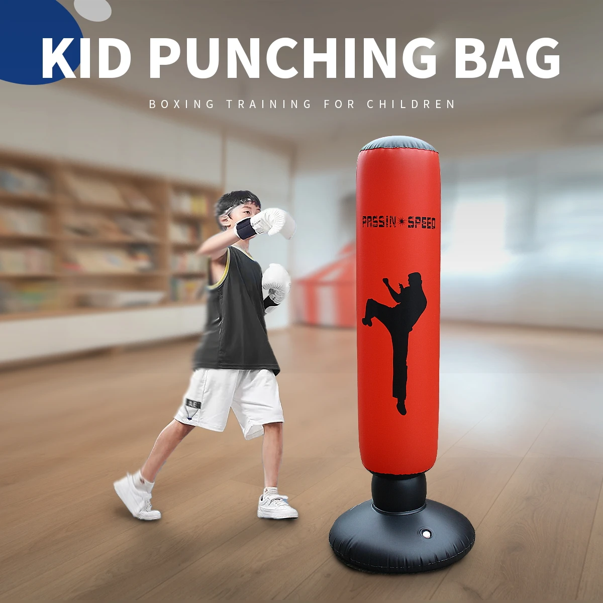 Punching Bag 63inch / 160cm Inflatable Kids Punching Bag Karate Gifts For Boys And Girls