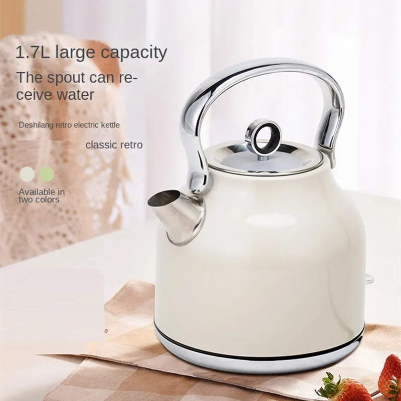 Stainless Steel 1700ML Electric Kettle Household Retro Water Boiling Kettle Fast Boiling Machine 220V