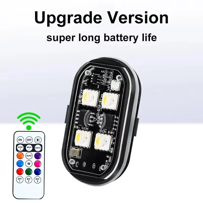 RGB Led سيارة ستروب أضواء دراجة نارية LED فلاش موقف اللاسلكية ضوء الطائرات طائرة هليكوبتر تحذير أضواء الملحقات