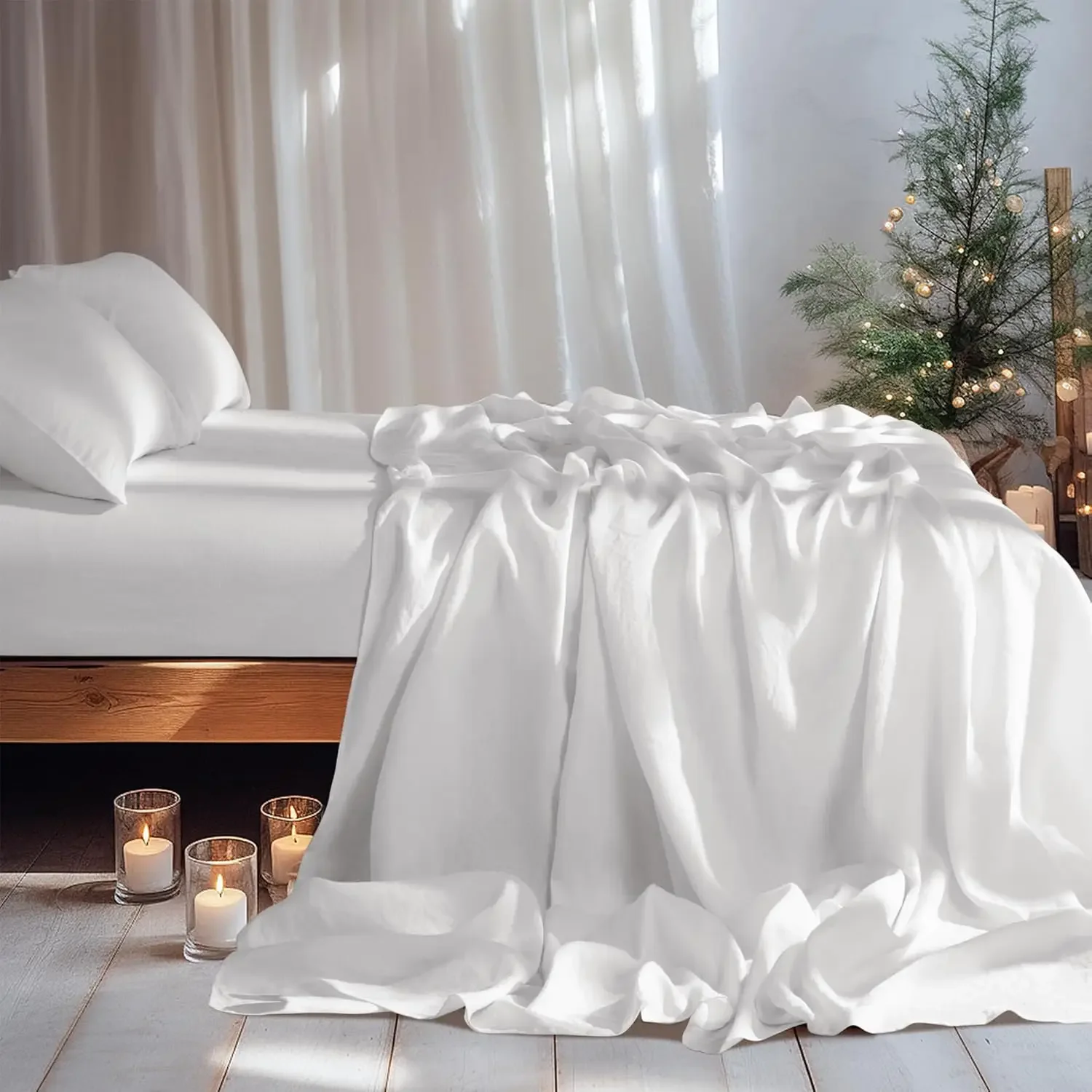 

Pure Linen Sheet, 100% French Stonewash Pure Linen Bed Sheets Soft Durable Breathable Bedding for Hot Sleepers, 1 Flat Sheet