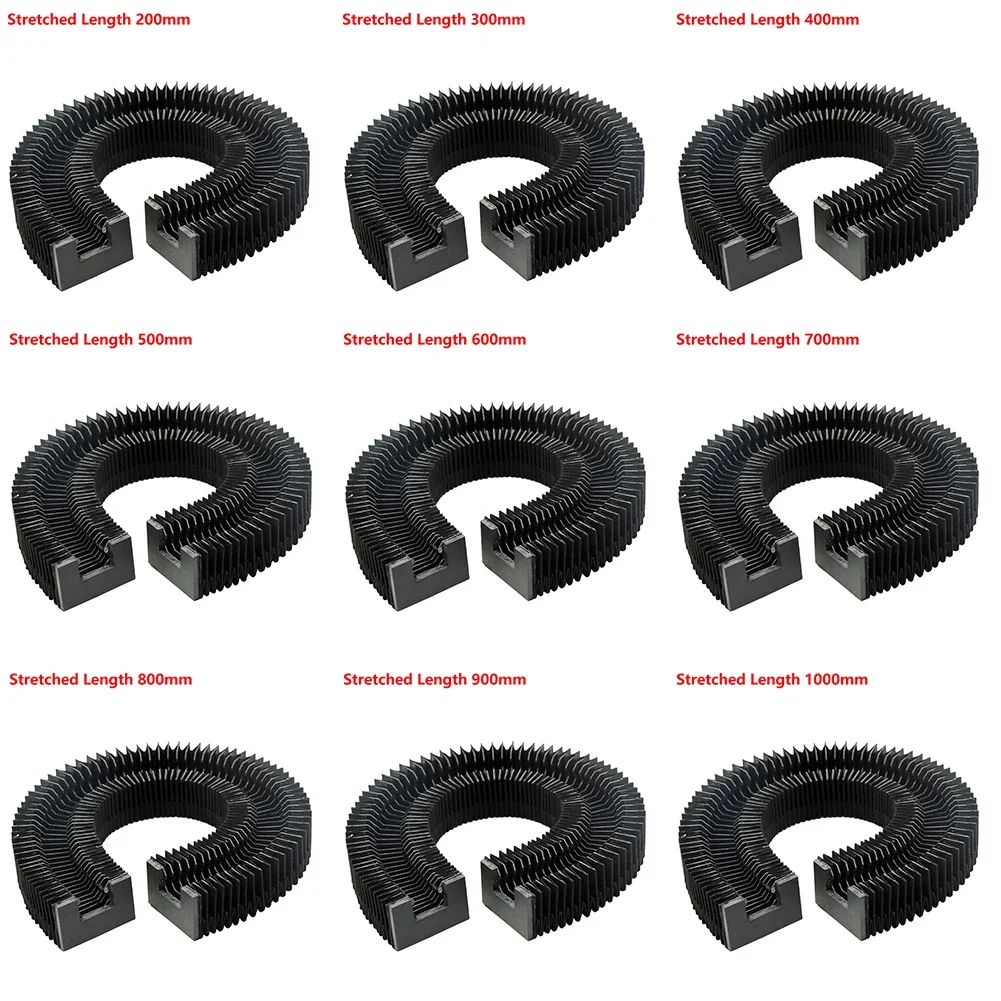 Organ Guide Dust Cover for HGR25 Linear Rails To Prevent Dust and Debris Linear Guide Bellows Dust Proof Cover Stretched Length