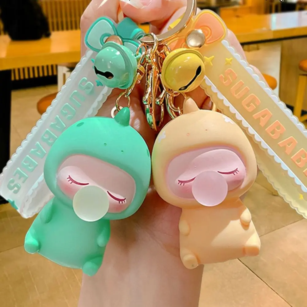 Fashion Cartoon Animal Dinosaur Keychain Kawaii Creative Animal Car KeyChain PVC and alloy Anti-lost Doll Keychain Kids