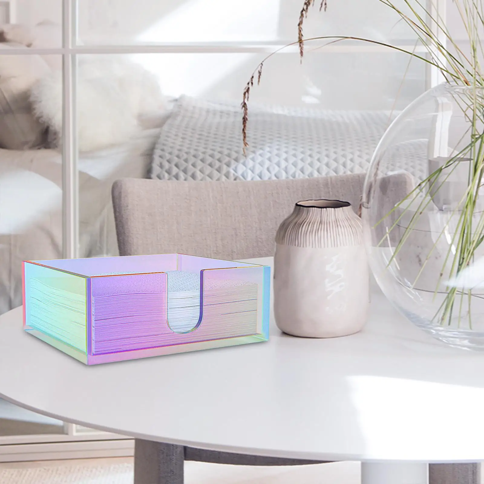 

Rainbow Tissue Box Acrylic Napkin Holder Colorful Drawer Box Smooth Car Household Supplies Explosive Paper Drawer