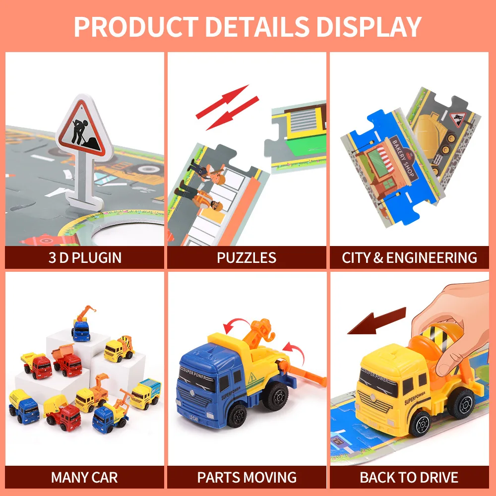 Children Puzzle Electric Track Toy Car DIY Rail Engineering Vehicle Children Educational toy Set Christmas Gift Toy for Boy Girl