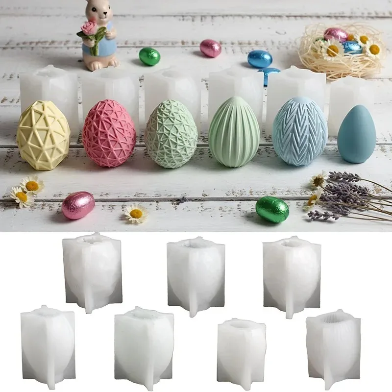 

Top Quality Easter Egg Rabbit Resin Casting Molds, Striped Eggs, Bunny Ears, Candle, Gypsum Ornaments, Silicone Molds, DIY Grid