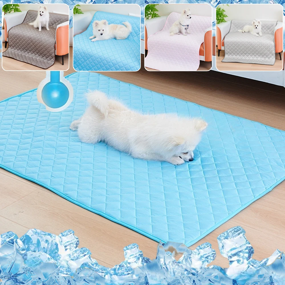 

Wear-resistant Pet Cooling Mat Dog Cat Sleeping Pad Summer Ice Silk Moisture-proof Mattress for Sofa Tapis Rafraîchissant Chien