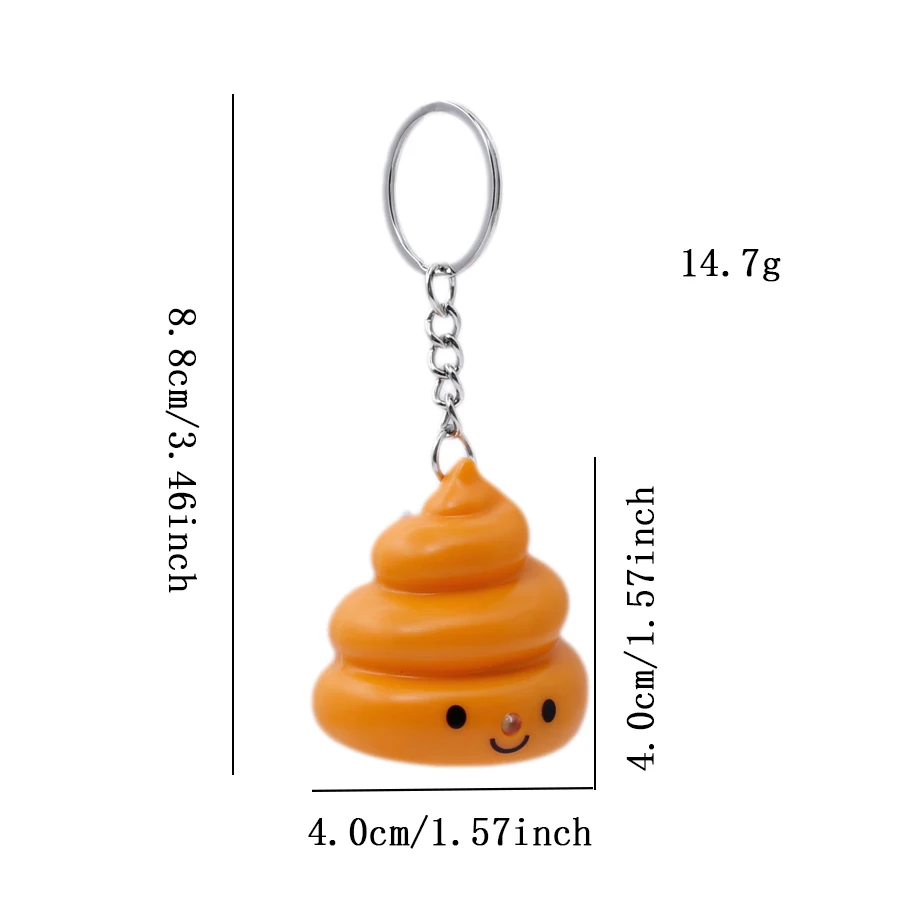 Light Up Sound Poo Emoji Bag Charm Funny Audio Glowing Mini Poop Pendant Prank Backpack Ornament for Fun Party Gift Accessory