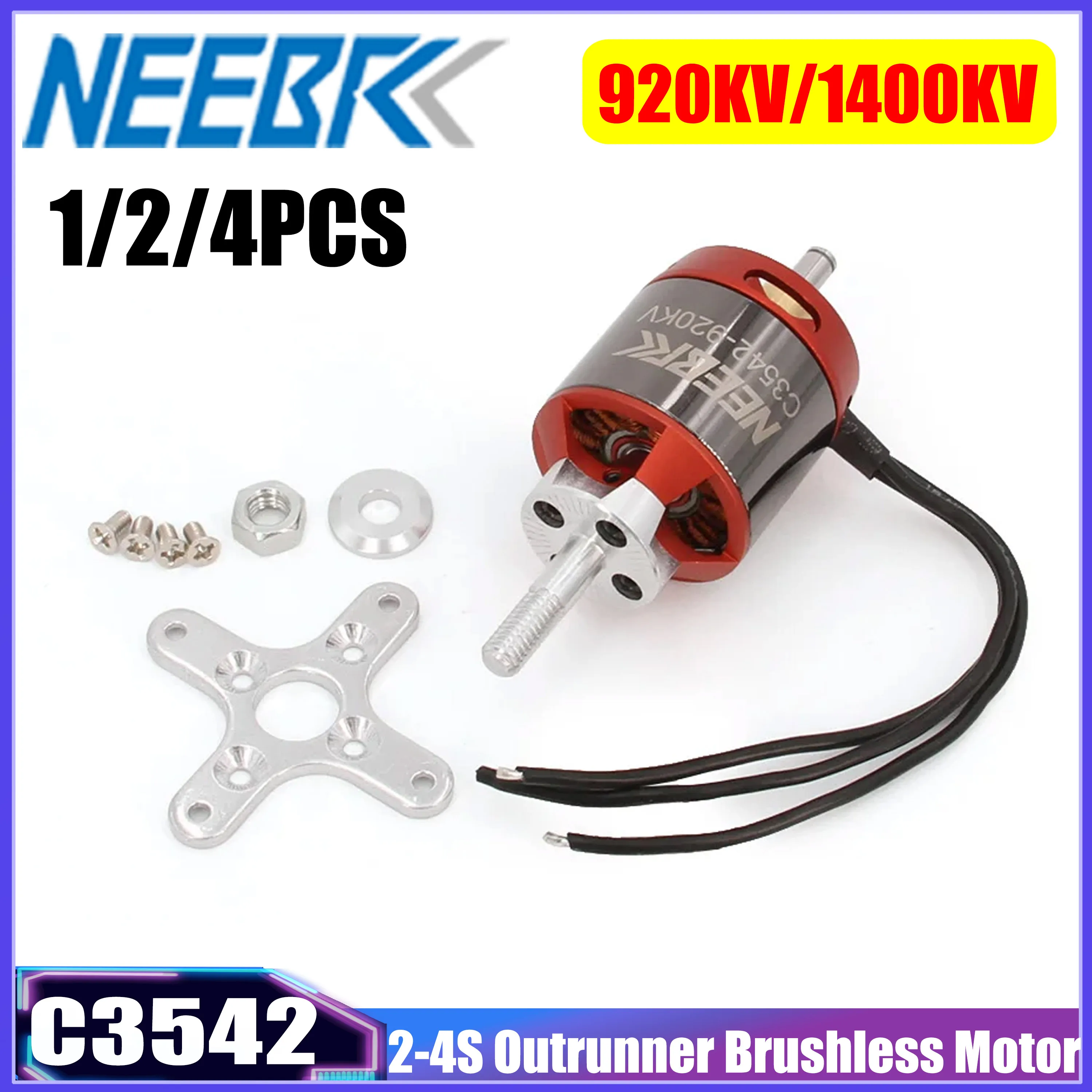 

NEEBRC 3542 920KV 1400KV Outrunner Brushless Motor 2-4S for RC Fixed-wing FPV Racing Drone Airplane Glide Quadcopter Warbirds
