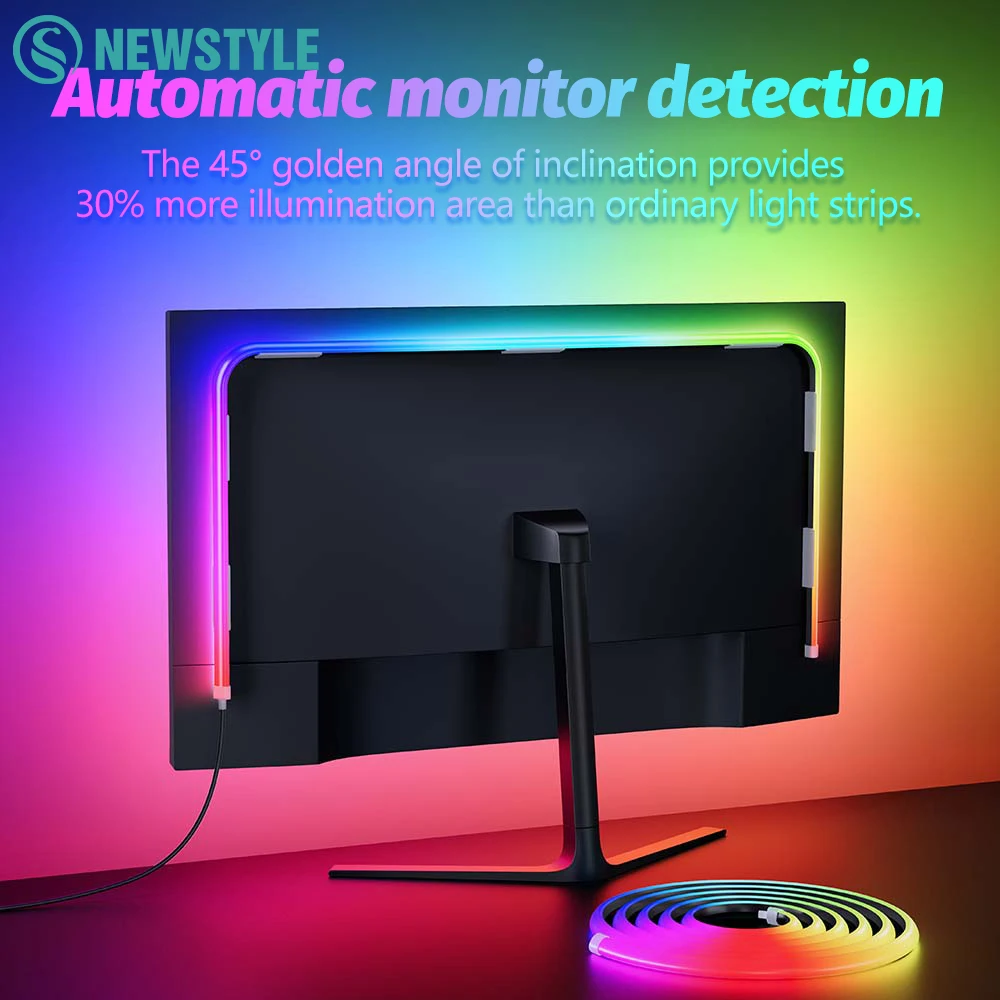 LED Strip Sync Lights Bar Smart Gaming Ambient Light Computer Backlight Strip App Control Music/Color Sync Bedroom Decor