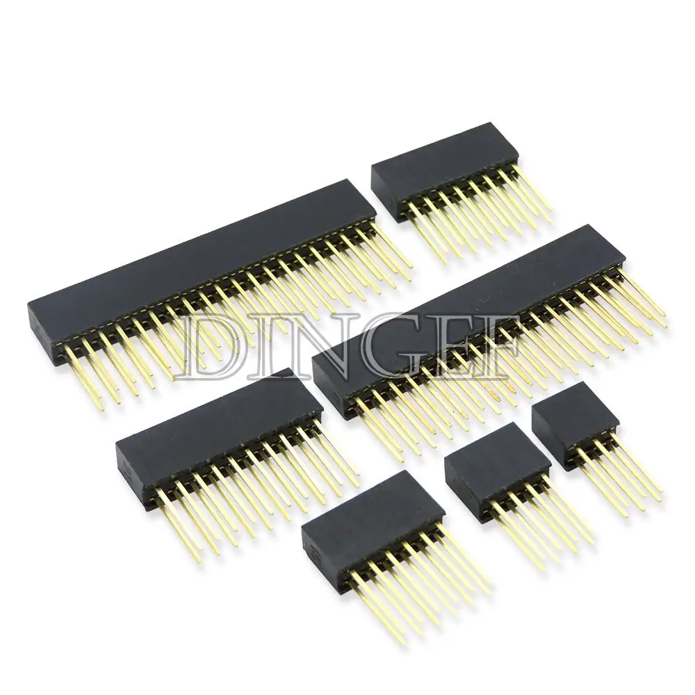 10PCS 2.54mm Stackable Long Legs Femal pin long 11MM Header For Arduino Shield Connector Socket 2P 3P 4P 5P 6P 7P 8P 10P 20P