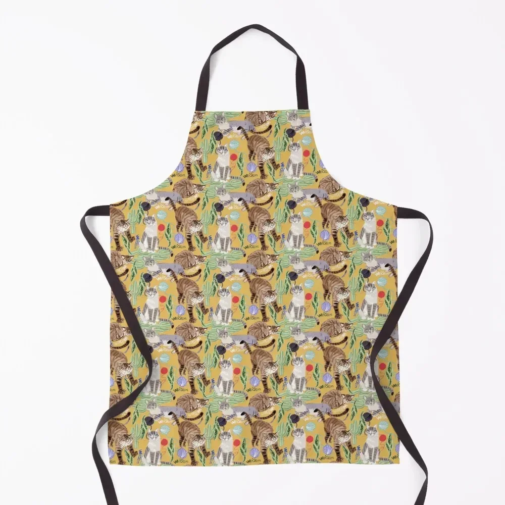 Cats Whiskers and Yarn Yellow Apron home women cook wear Apron