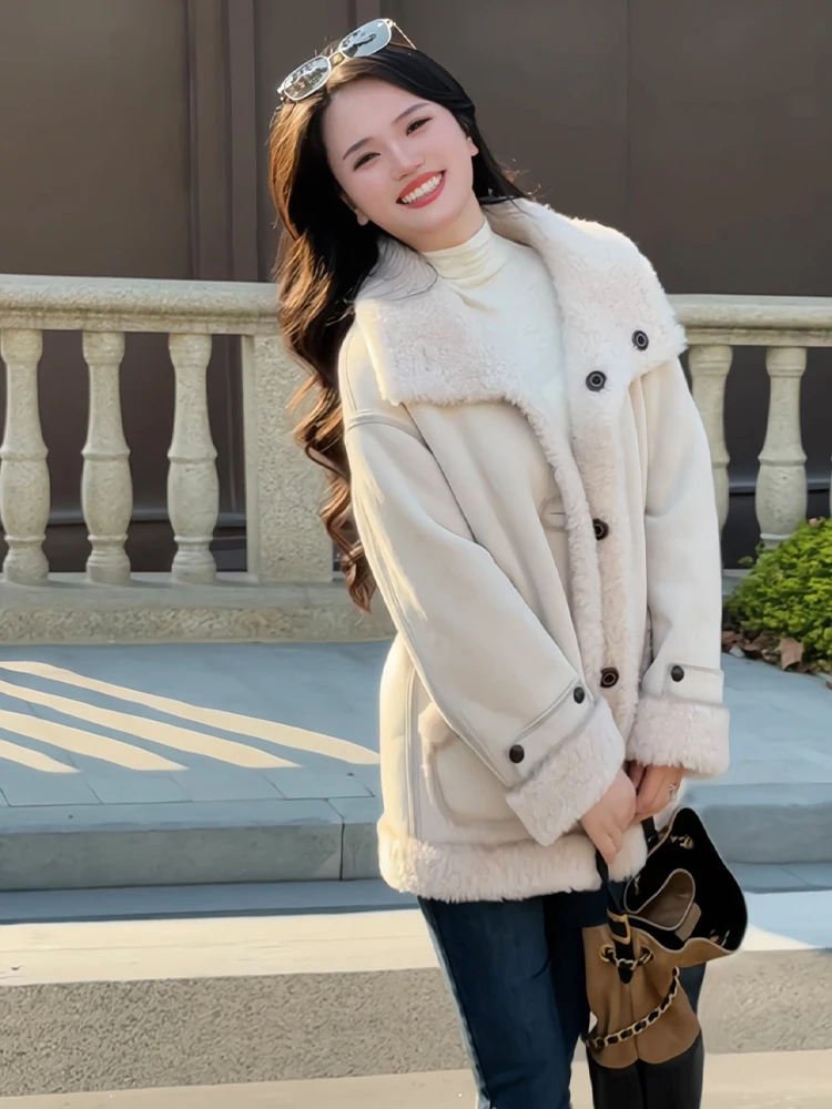 

Double-Sided Woolen ort Coat Thiened Warm Collar Women's Outerwear Casual Commute Sle Winter New Arrival by Meixi Nanyang