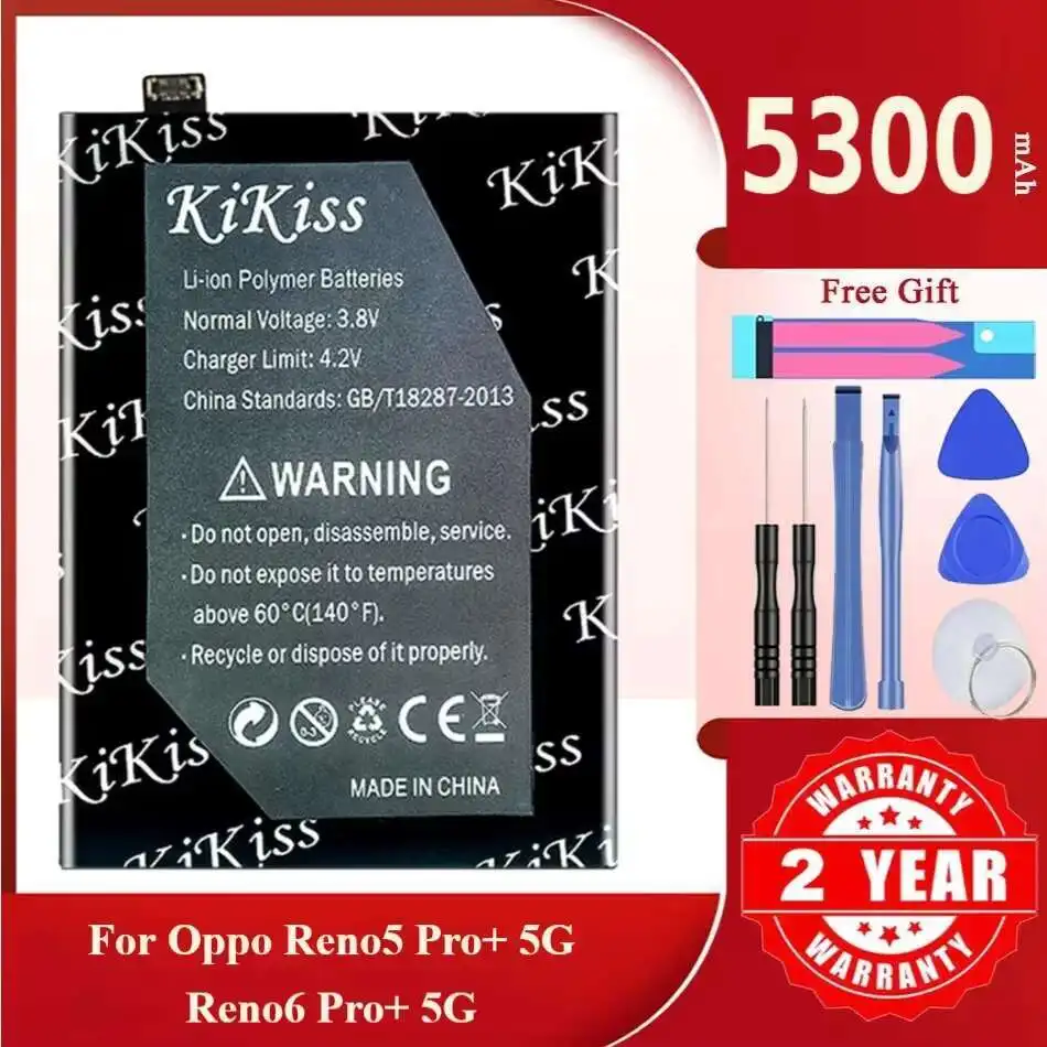 

Мощный аккумулятор KiKiss 5300 мАч BLP825 для OPPO Reno 5/6 Pro+ reno6 pro+ reno5 pro+ 5G