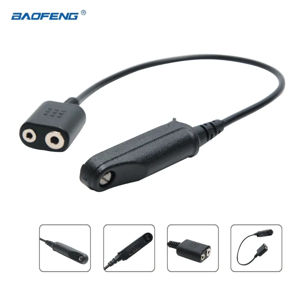 

Baofeng UV-9R Plus Radio Waterproof Audio Cable Adapter for UV-5R BF-888S UV-82 UV-S9 UV-13pro Walkie Talkie Headset Speaker Mic