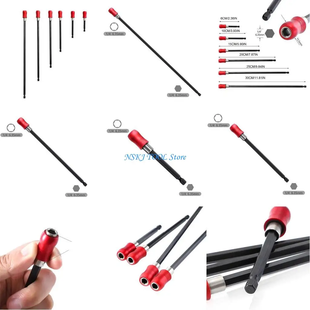 

L8RC Drill Bit Extension 6.35mm Hexagonal Shank Impact Driver Bit Set Bar Socket Chuck Adapter Power Bit Holder