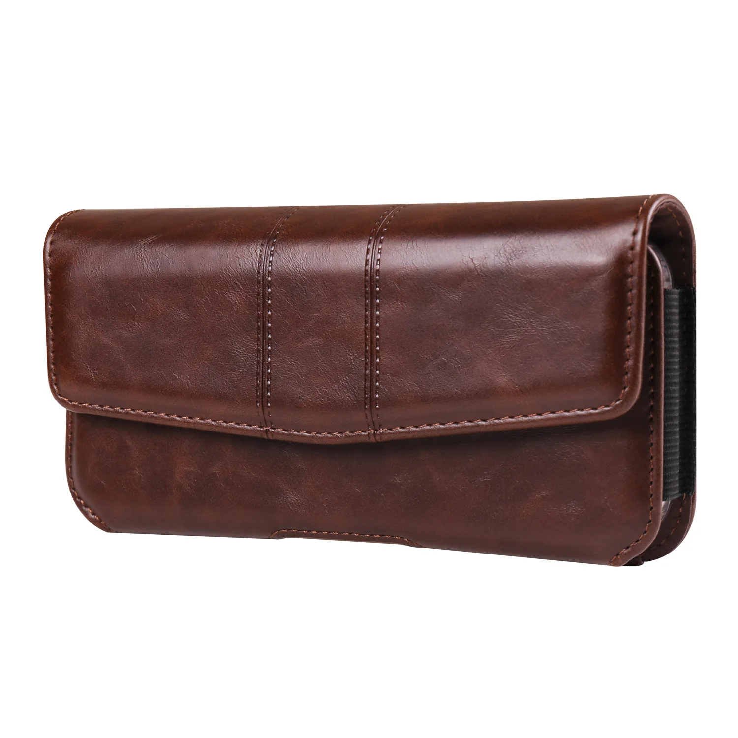 Mobile Phone Bag PU Leather With Clip Phone Case Men Business Waist Pack Phone Pouch 6.1-7.2 inch Phone Cover For iPhone Xiaomi view 2