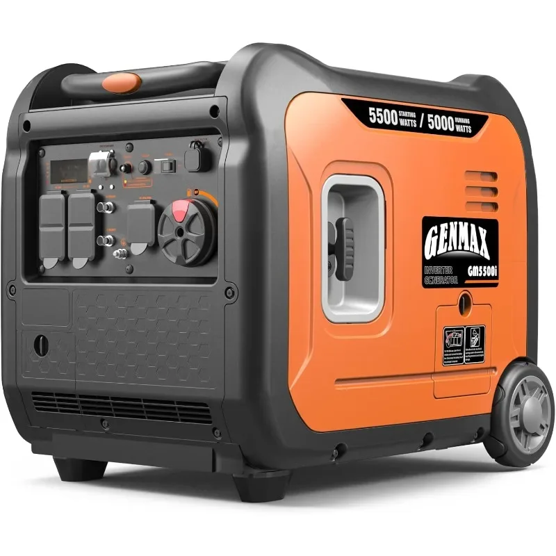 GENMAX Portable Generator，5500W Ultra-Quiet Gas Engine, EPA Compliant, Eco-Mode Feature, Ultra Lightweight