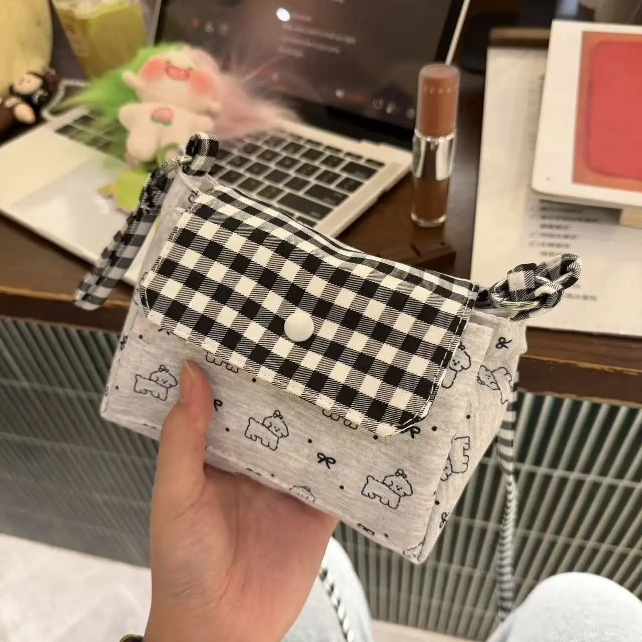 Cute Original Instagram-style Coin Purse Three-layer Small Square Bag Korean-style Delicate Phone Bag CCD Storage Bag Cute Gift