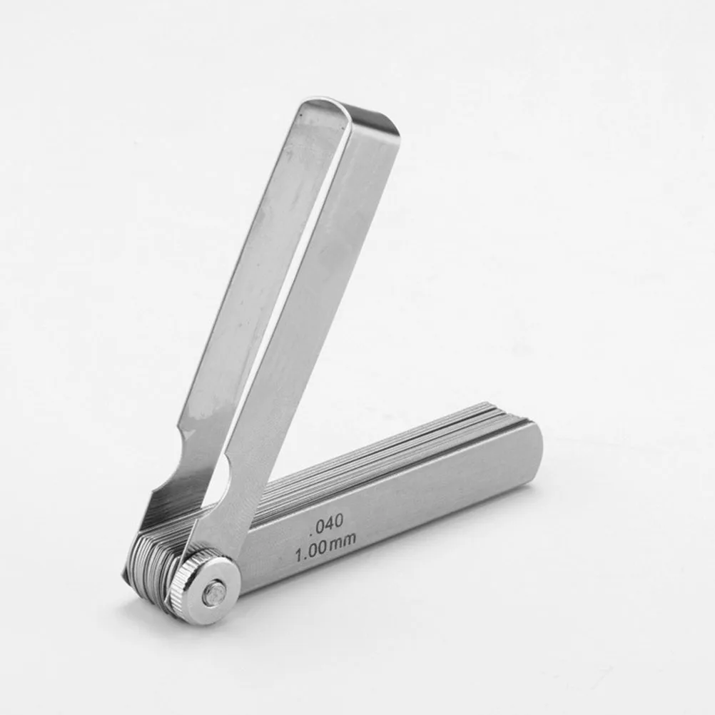 مقياس المحسس من الفولاذ المقاوم للصدأ 32 شفرات أداة قياس الفجوة الإمبراطورية المميزة المزدوجة المميزة بشكل سلس مصقول وقابلة للطي وسهلة الحمل وآمنة
