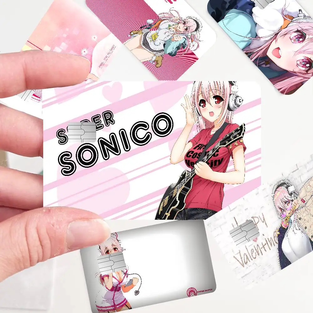 S-Super Sonico Classic Anime Young Creidt Card Debit Card Sticker Film Case Front Tape for Small Big Chip No Chip