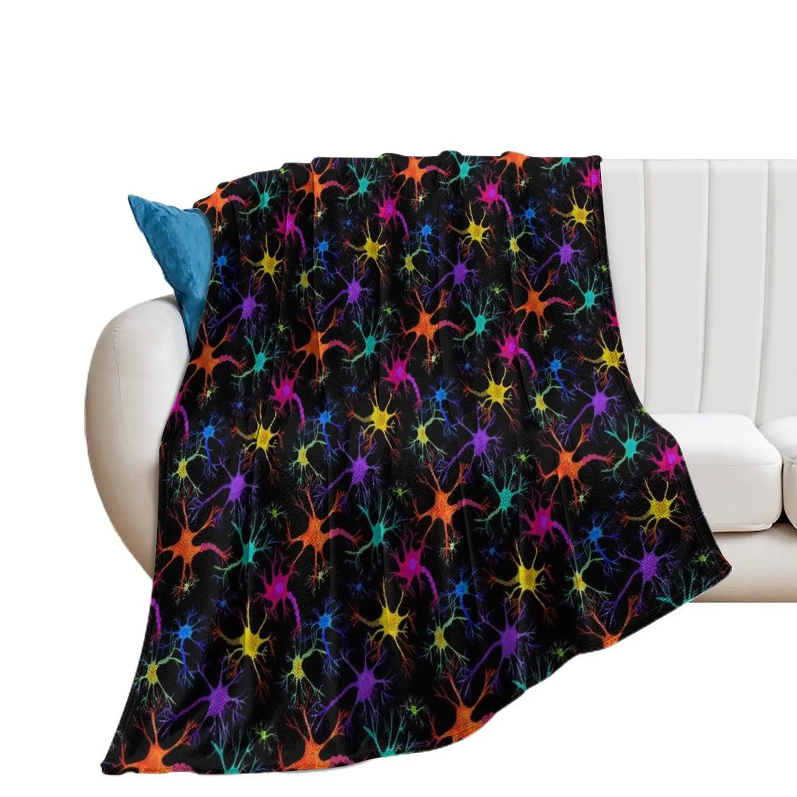 Painterly Neurons Throw Blanket Quilt manga Hair Blankets