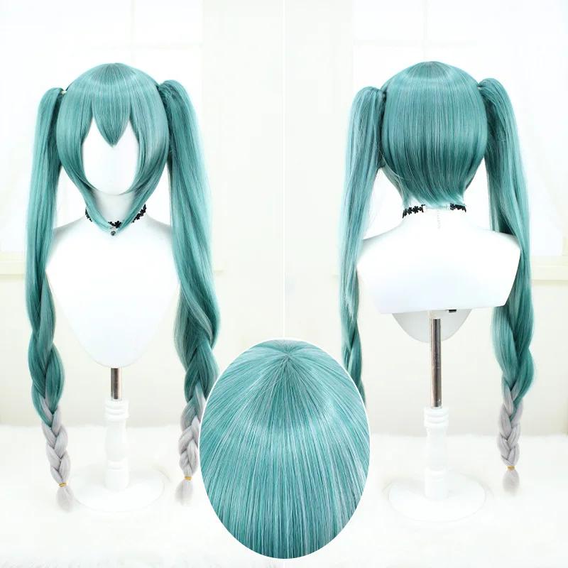 VOCALOID Snow Miku 2024 Косплей парики VOCALOID Cos Miku Косплей термостойкие синтетические волосы + шапочка парика