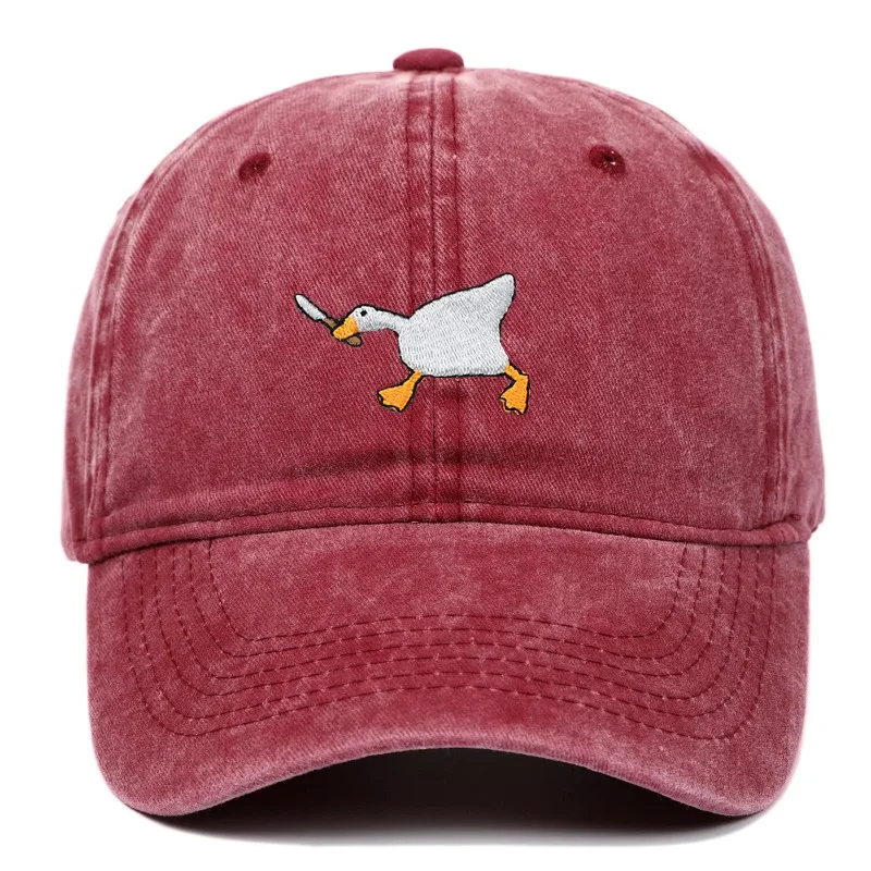 Cartoon Embroidered Funny Dark Humor Cotton Breathable Baseball Cap Casual Streetwear Washed Dad Hat Adjustable for Men Women view 2