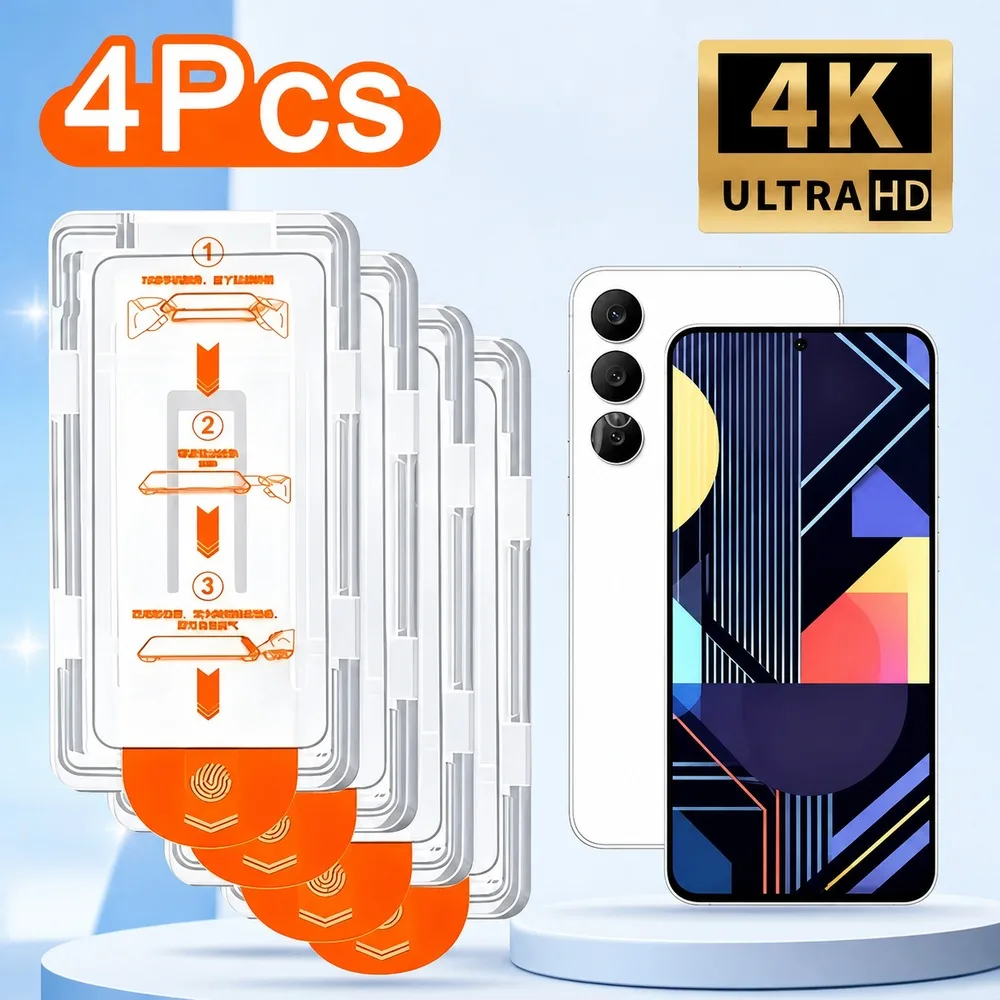 4PCS Tempered Glass For Samsung Galaxy S25 Ultra S25+ S25 Screen Protector For Samsung Galaxy S25 Edge S25 FE Anti-Scratch HD