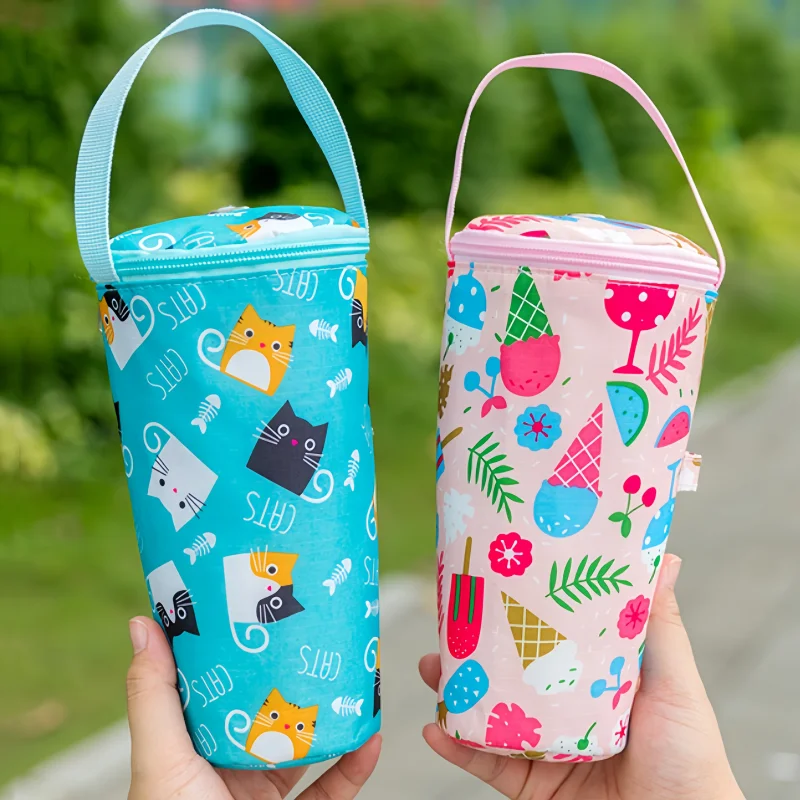 

Baby Milk Bottle Insulation Bags Cartoon Portable Waterproof Feeding Bottle Thermal Bag Milk Warmer Cooler Stroller Hang Bags
