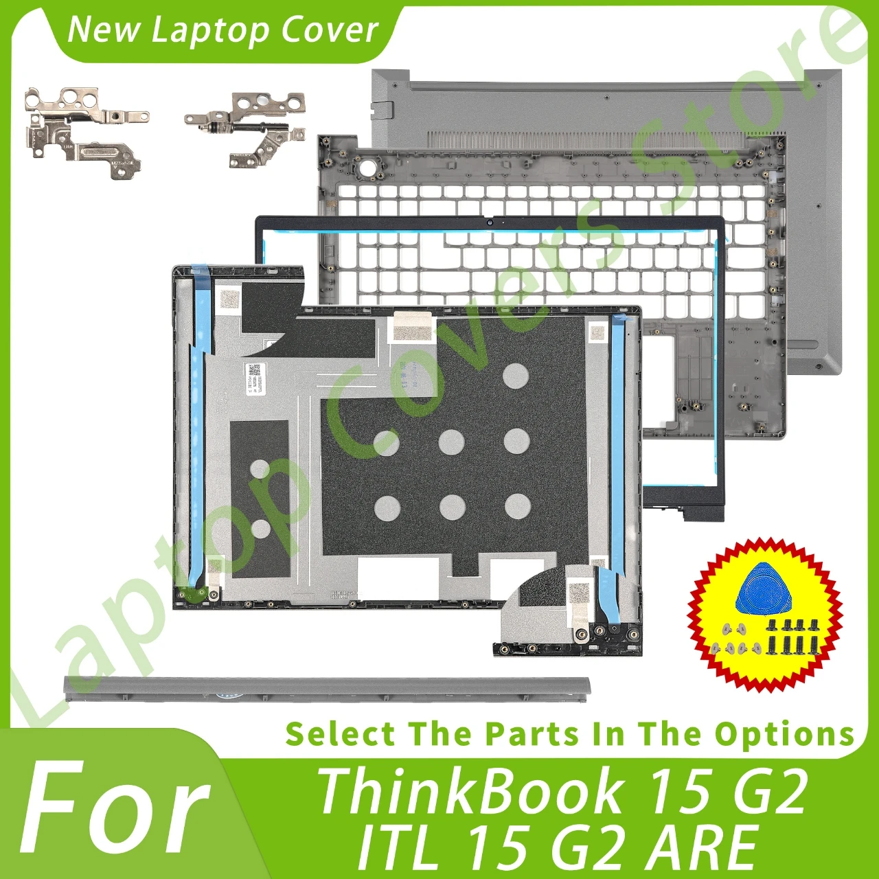 

5CB1B34808 Чехол для Think.Book 15 G2 ITL 15 G2 ARE ЖК-задняя крышка, передняя панель, петли, верхняя нижняя часть корпуса AM2XE000B30 5CB1B34809
