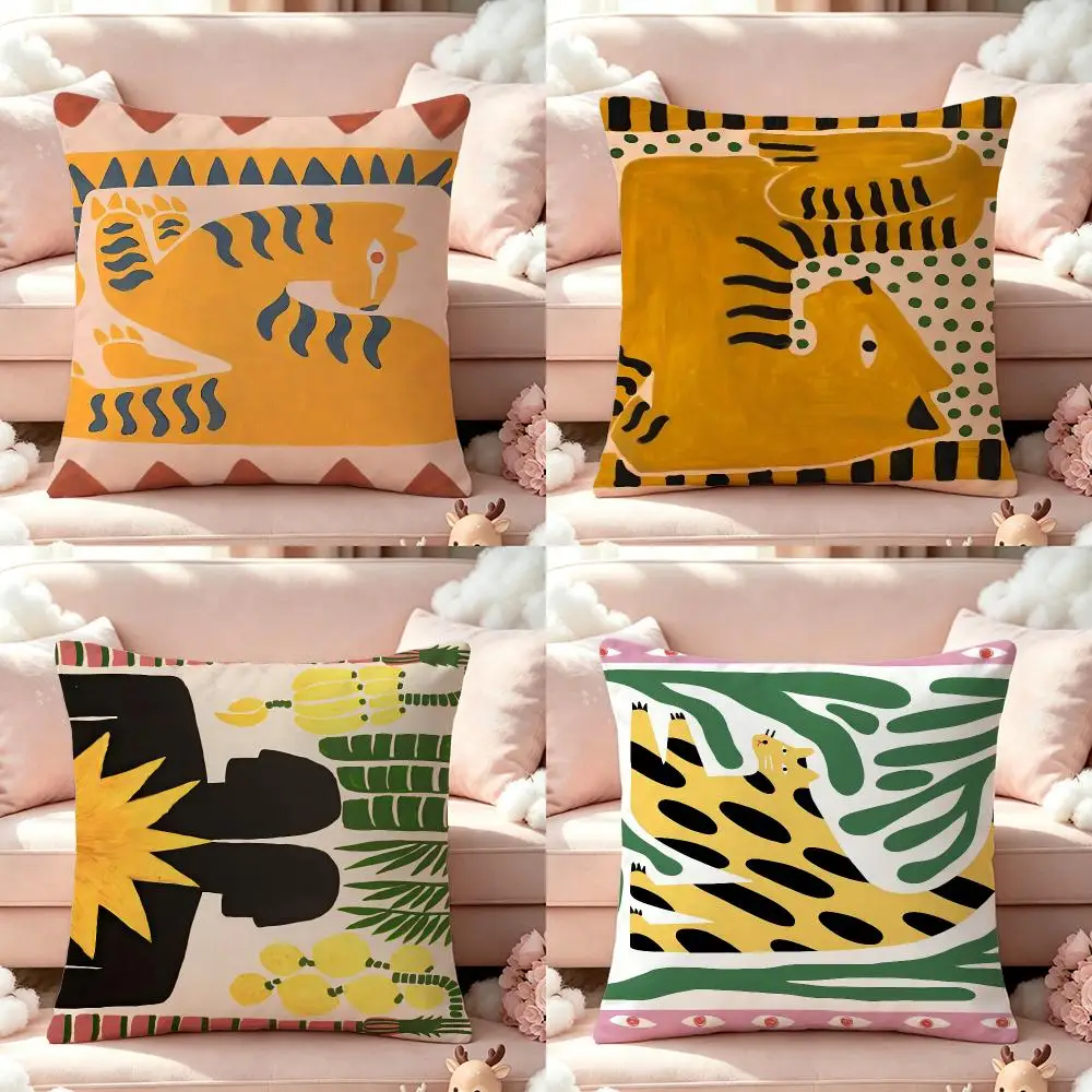 Pattern Ancient Egypt TigerS Cushion Cover Pillow Short Plush Pillow Cute Simple Style For Living Room Bedroom Birthday Gift