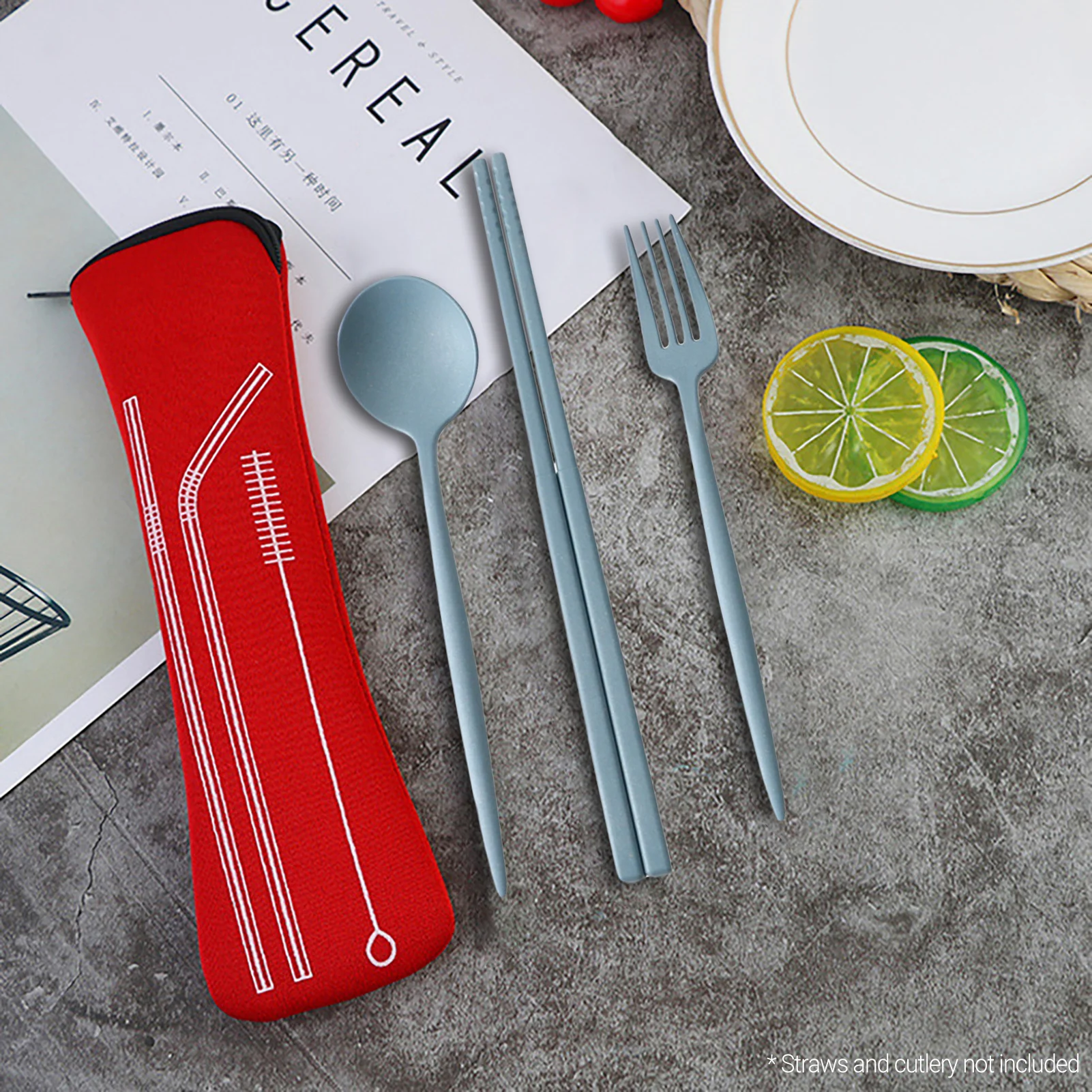 Tableware Box Portable Cover Type Cutlery Case Kitchen Students Household Utensils Dinnerware Bag Dinner Pouch with Zipper