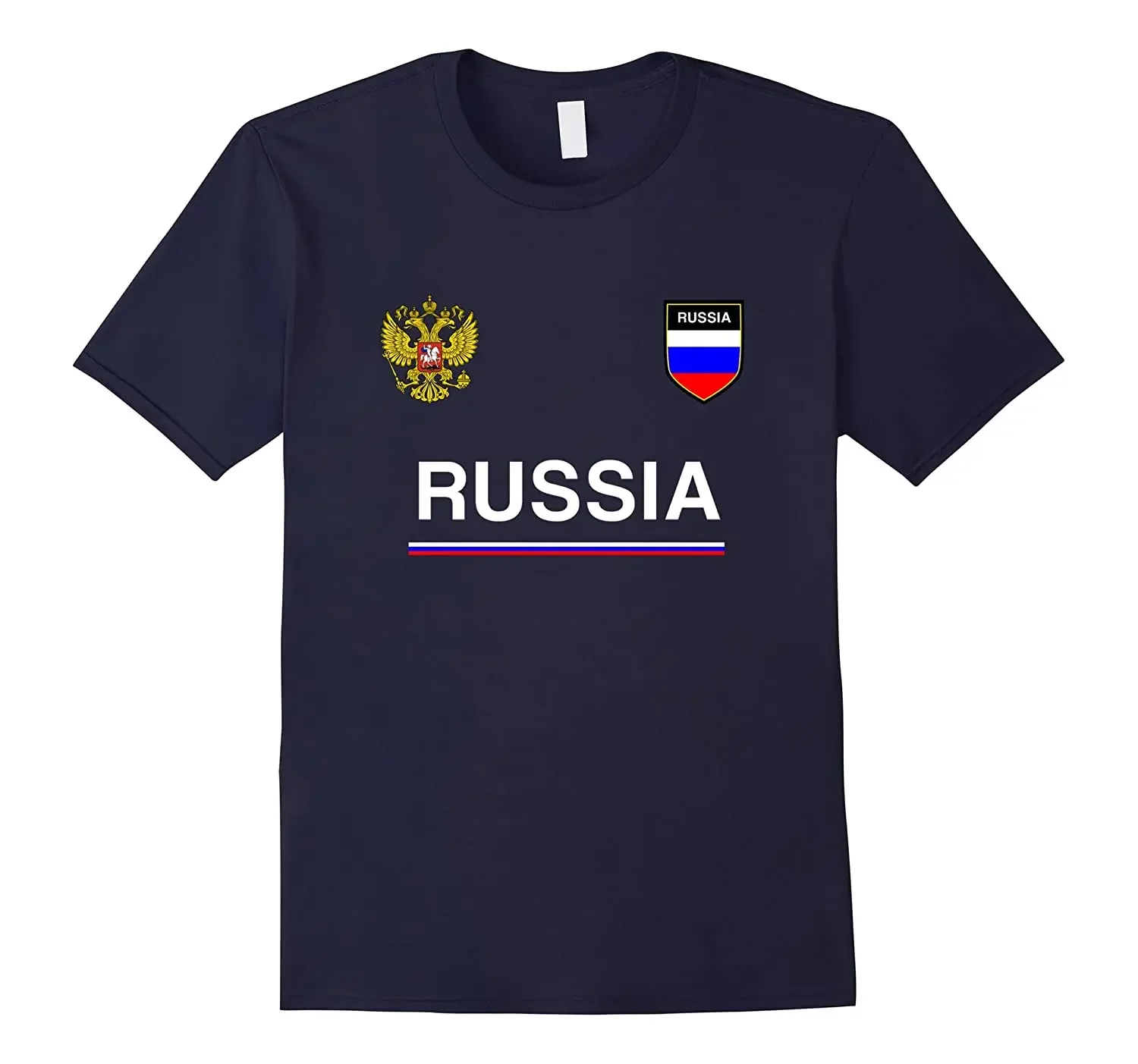 . Summer Cotton Short Sleeve O-Neck Mens T Shirt New S-5XL Russia Soccer Russian Flag Football Jersey T-Shirt   Hot Sale