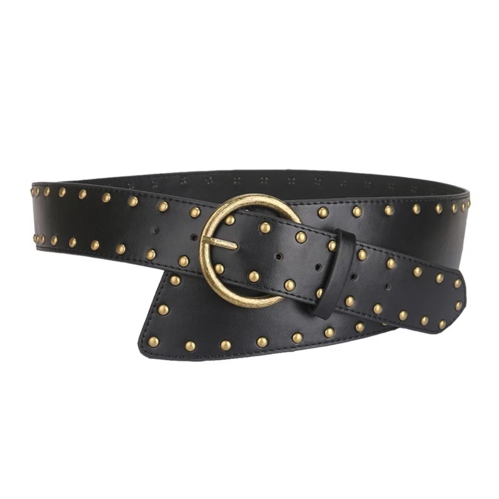 

Дикий регулируемый металлический пояс с заклепками из искусственной кожи в стиле вестерн, широкие камербанды в стиле Харадзюку, поясной корсет, женский корсет