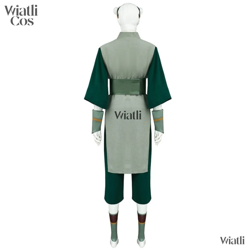 Avatar Toph Beifong Cosplay Costume Pre-styled Wig The Last Airbender Outfit Waistband Headband Props for Halloween Role Playing view 4
