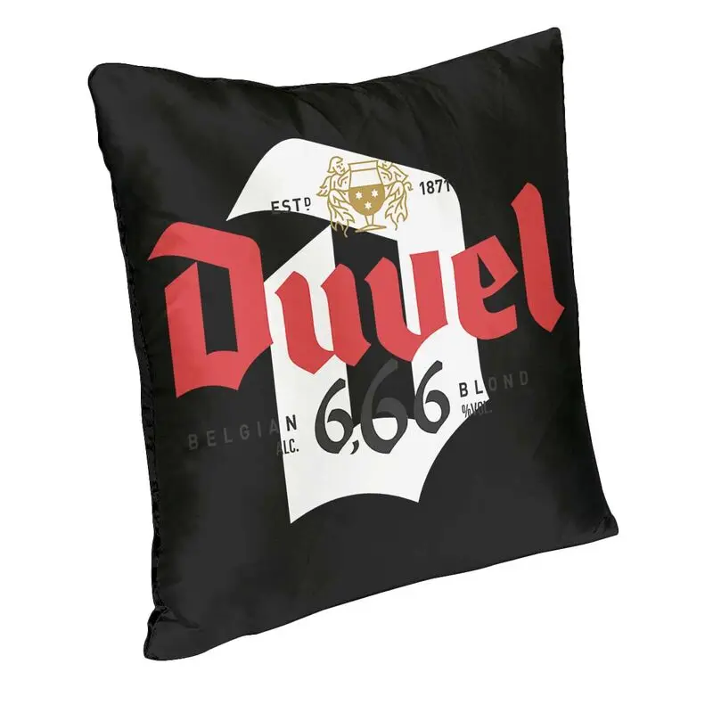 Custom Vibrant Duvels Logo Square Throw Pillow Case Decoration 3D Double-sided Printing Cushion Cover for Sofa