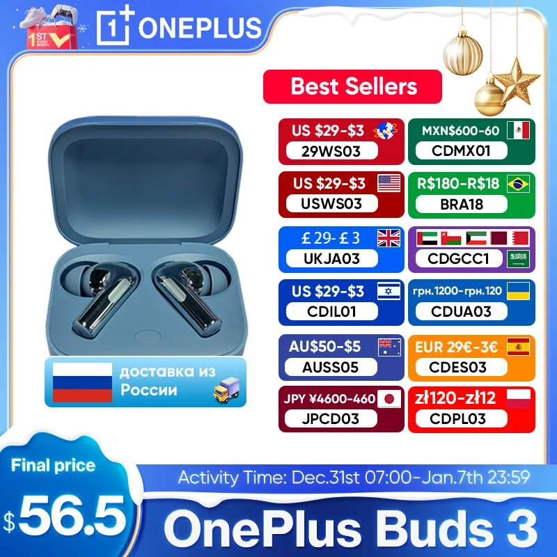 2024 New Global Version Oneplus Buds 3 TWS Bluetooth Earphone 49dB Active Noise Cancelltion Wireless Headphone For Oneplus 12