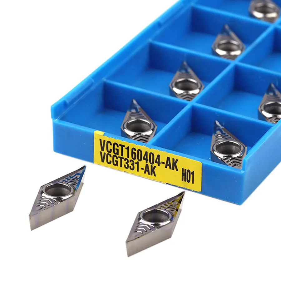 VCGT160402-AK H01 Carbide Inserts VCGT160404-AK H01 Aluminum Cutting Tool VCGT160408-AK H01 CNC Lathe Tool External Turning Tool