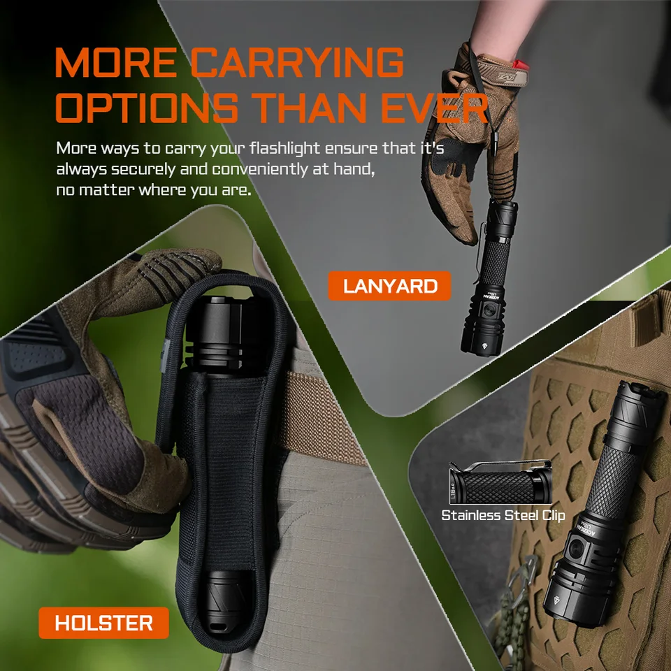 ACEBEAM L16 2.0 SFT42R Tactical Flashlight Long Range 713M 3000LM