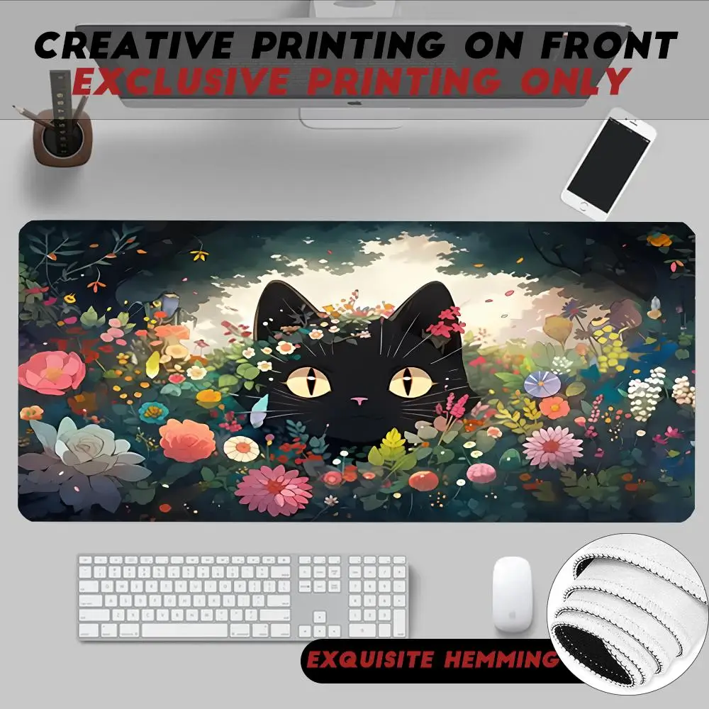 

Mouse Pad Non-Slip Rubber Edge locking mousepads Game play mats Popular Flower Cat Art for notebook PC computer