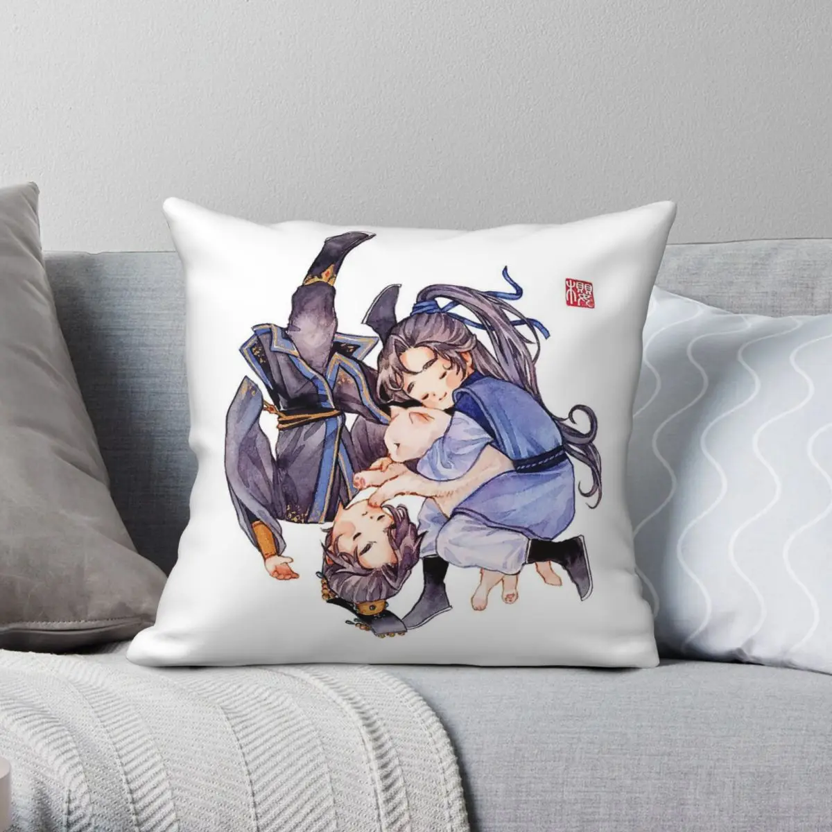 

Квадратная наволочка «Хаски и его белый кот Шизун», полиэстер, лен, бархат, декор на молнии с принтом, наволочка, чехол для подушки для кровати