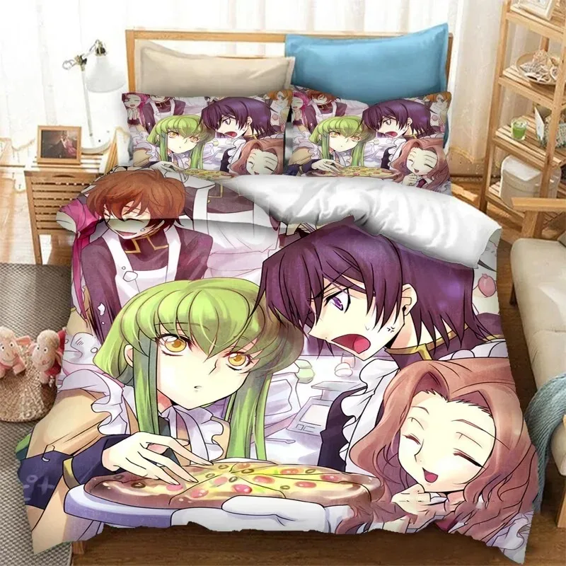 

Anime Code Geass Lelouch C.C. 3D NEW Duvet Cover Pillowcase Bedding Set Adult Boy Girl Bedroom Decoration Single Double Large