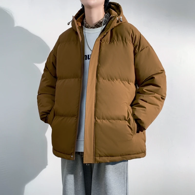 

Мужская зимняя утепленная куртка из хлопка с капюшоном, теплая, молодежная, модная, из полиэстера, с защитой от пуха