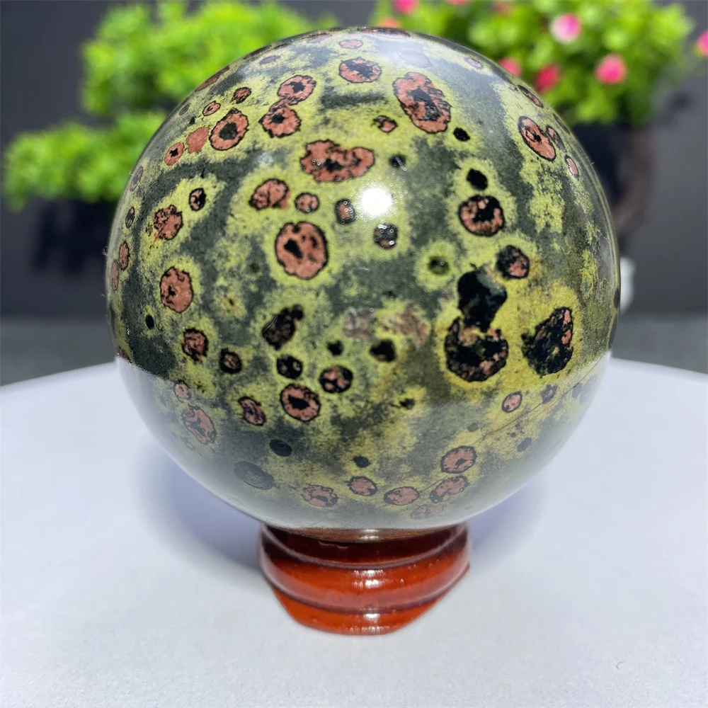 Plum Blossom Jasper Ball Natural Crystal Healing Stones For Home Decoration Gift Mineral Gem Specimen Sphere