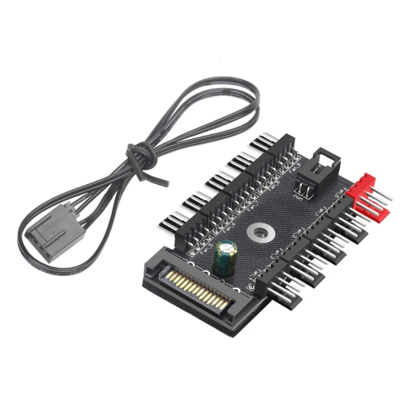 Modulator Kipas Casing Komputer 4Pin PWM Kipas Pendingin HUB Splitter Pengatur Kecepatan