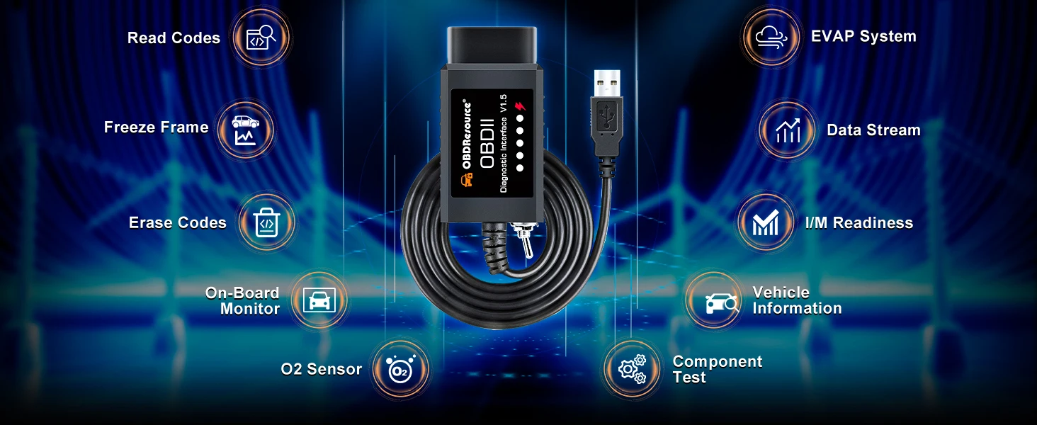 OBDResource FORSCan OBD2 USB-Adapter ELM327 V1.5 für Windows CH340 Diagnosegerät mit MS-CAN/HS-CAN-Schalter PIC18F25K80 – Detail 4