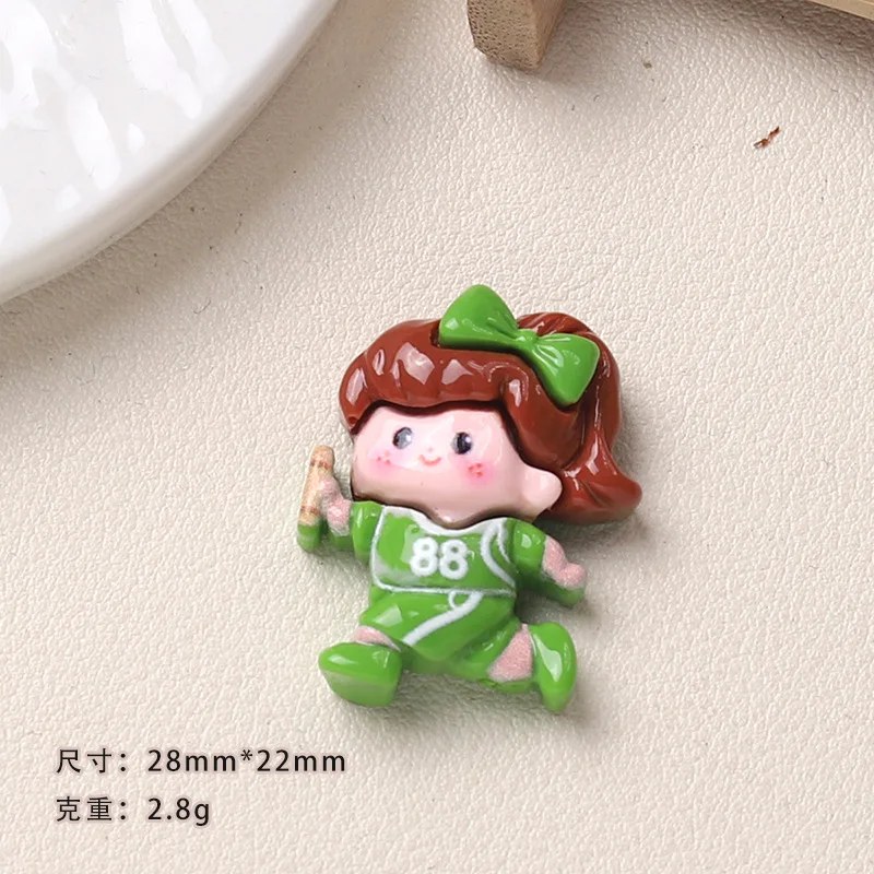 

5 шт., спортивные кабошоны из смолы с плоской задней частью для девочек, материалы для изготовления ювелирных изделий своими руками, мусорный чехол ручной работы, подвески